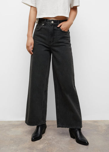 Frayed hem culotte jeans